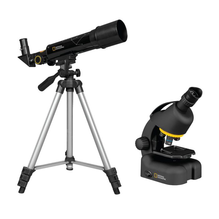 National Geographic 50mm Telescope and 640x Microscope Set with Hard C —  Explore Scientific