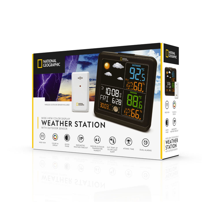 Weather Station Wireless Indoor Outdoor Thermometer for Home, Large Color  Displa